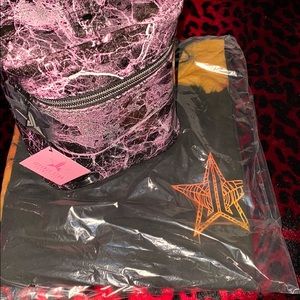 NWT JSC Halloween Tee, Pink Marble Cosmetic Case